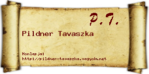 Pildner Tavaszka névjegykártya